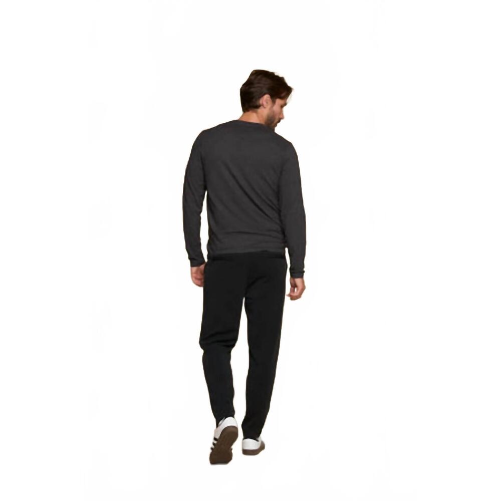 NEW FUNDAMENTAL COAST north shore long sleeve crew tee in jet black - Picture 2 of 2
